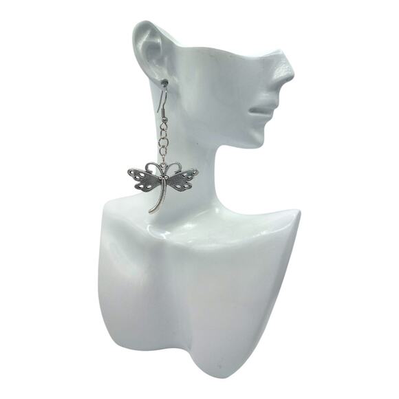 Dragonfly Dangle Earrings | Whimsical Nature-Inspired Jewelry - Picture 3 of 3